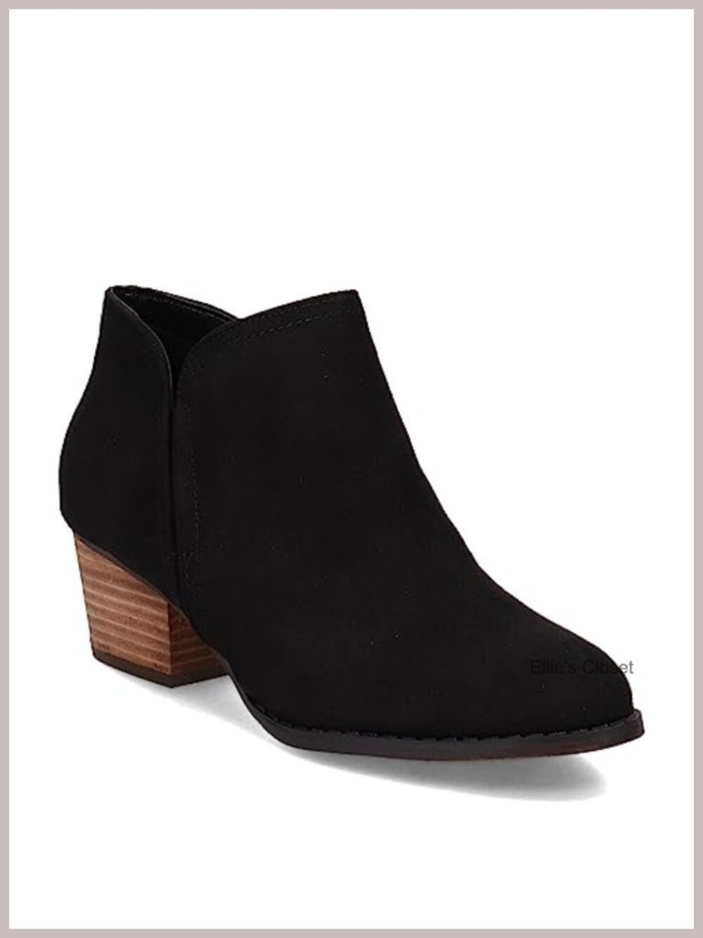 LifeStride Blake Ankle Bootie Stacked Heel Round Toe Comfort